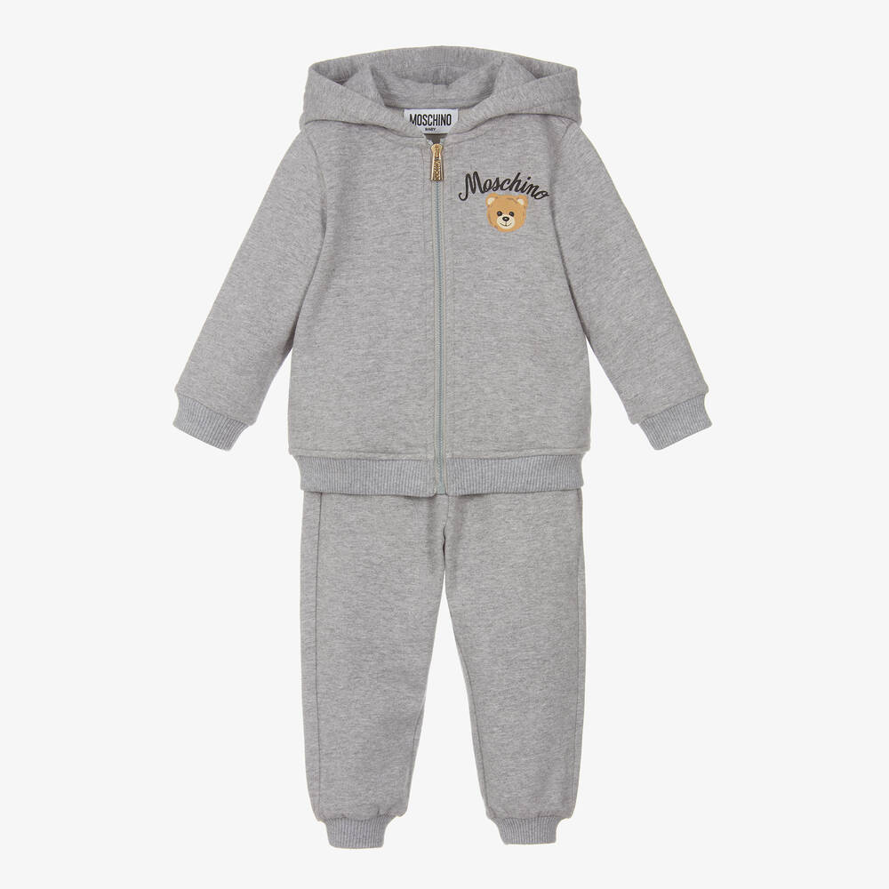 Moschino Baby - Survêtement gris en coton Teddy | Childrensalon