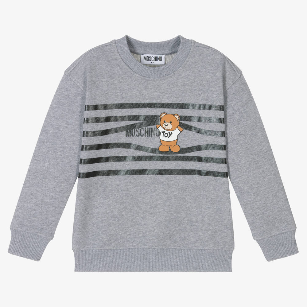 Moschino Kid-Teen - Graues Teddy-Baumwoll-Sweatshirt | Childrensalon