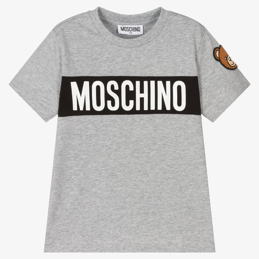 Moschino Kid-Teen - T-shirt gris en coton teddy | Childrensalon