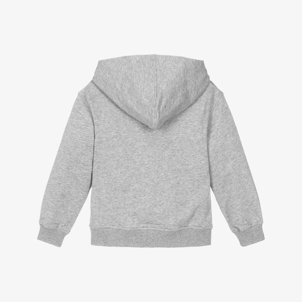 Moschino-Grey Marl Cotton Teddy Bear Logo Hoodie | Childrensalon Outlet