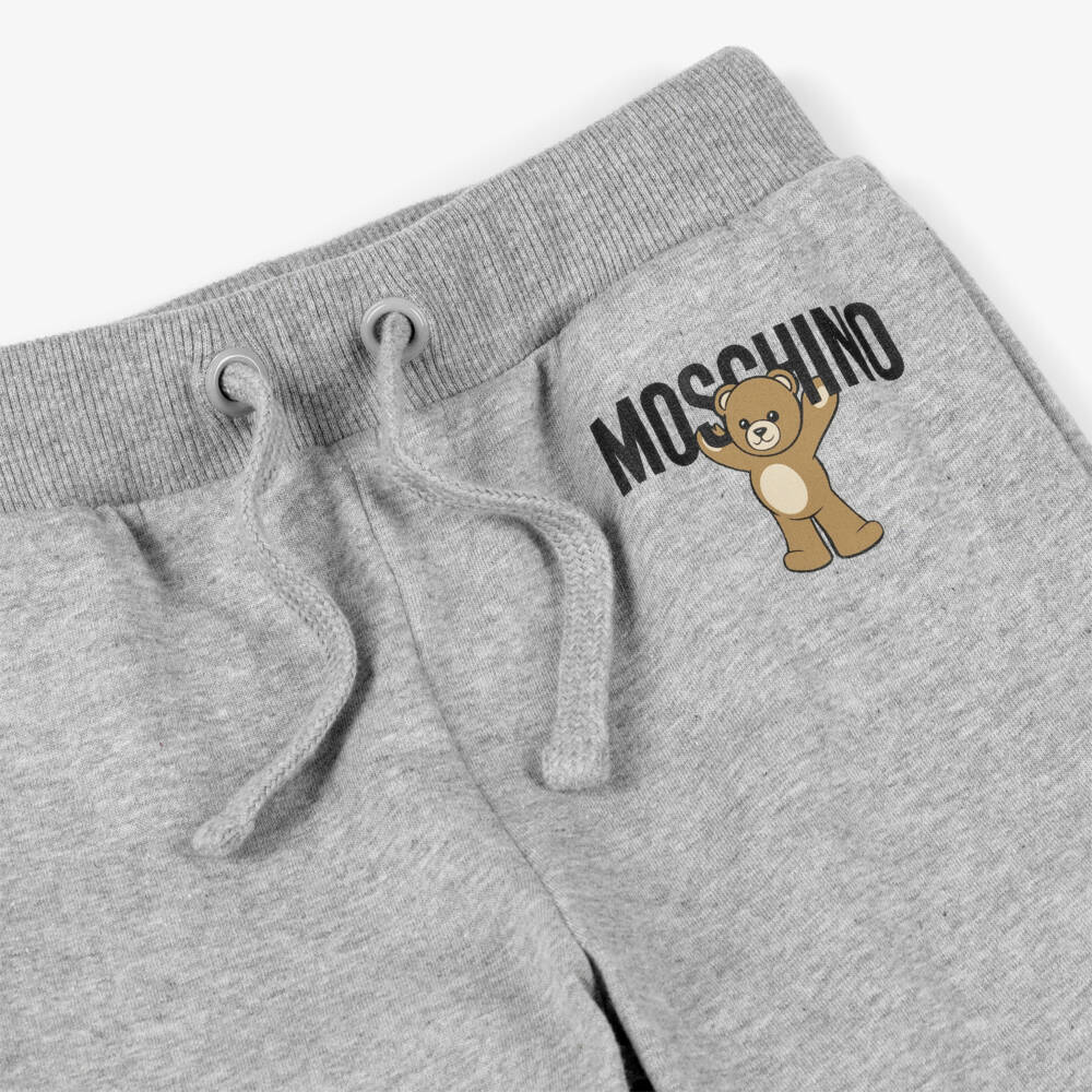 Moschino-Grey Marl Teddy Bear Logo Joggers | Childrensalon Outlet