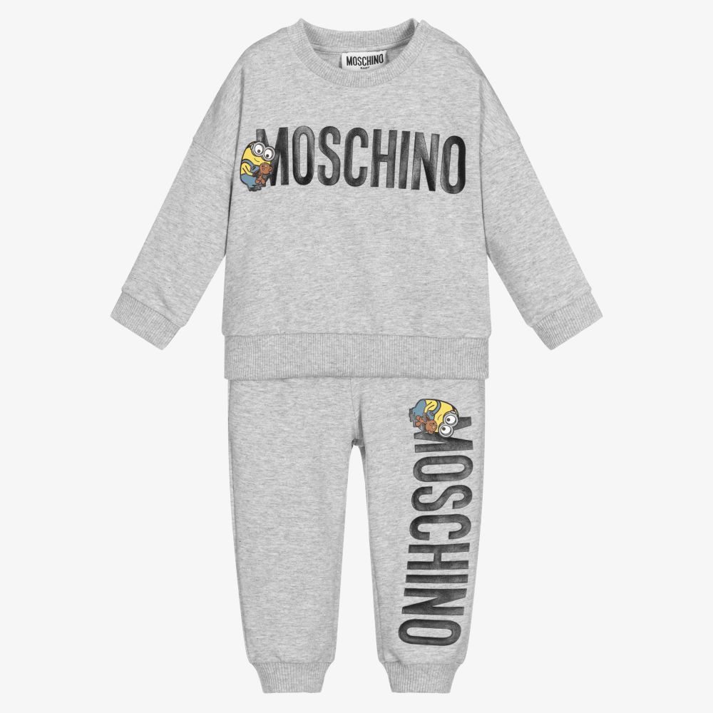 Moschino Baby - تراكسوت قطن جيرسي لون رمادي للأطفال | Childrensalon
