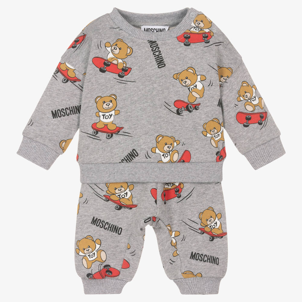 Moschino Baby - Survêtement gris Skating Teddy | Childrensalon