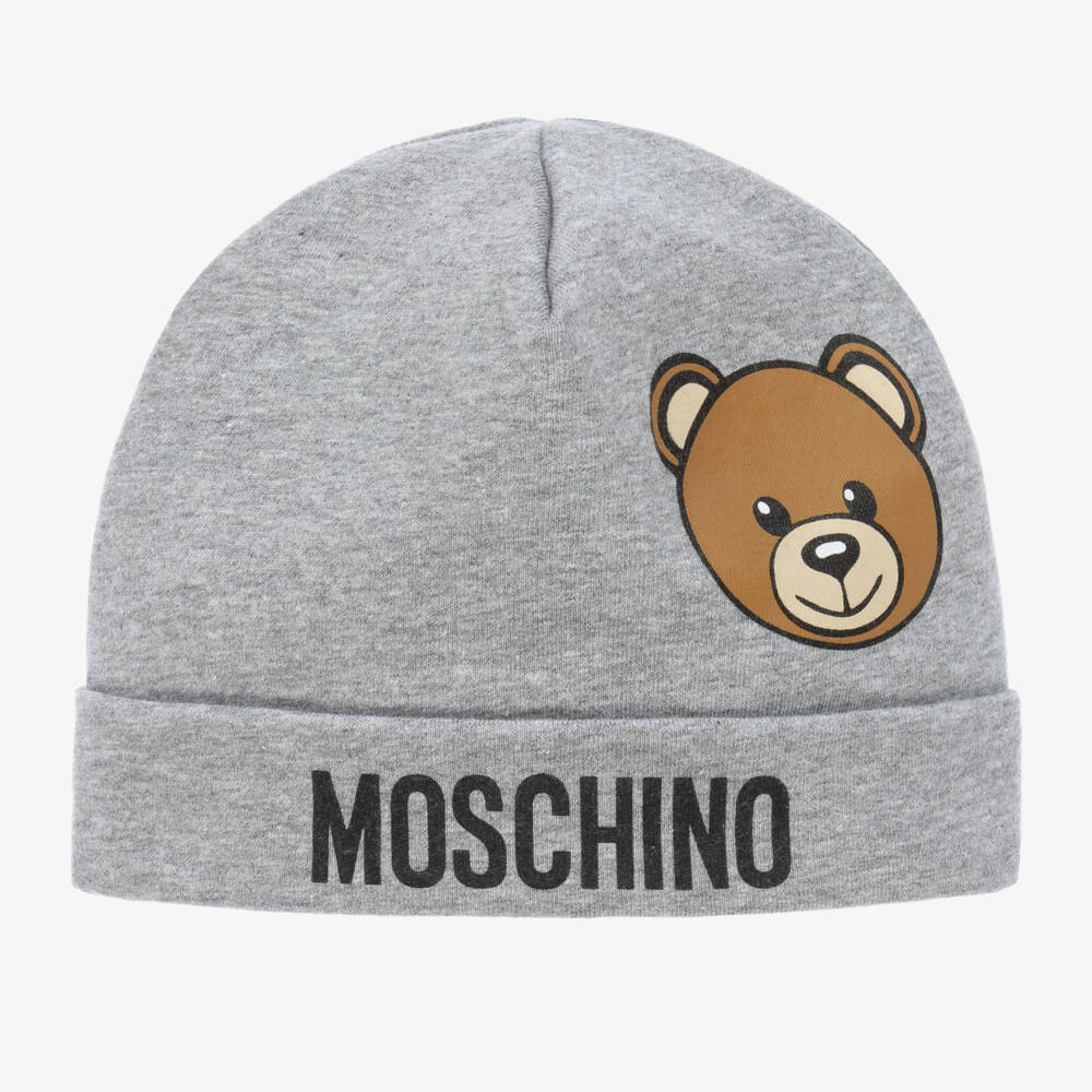 Moschino Baby-Grey Teddy Bear Baby Layette Hat | Childrensalon Outlet