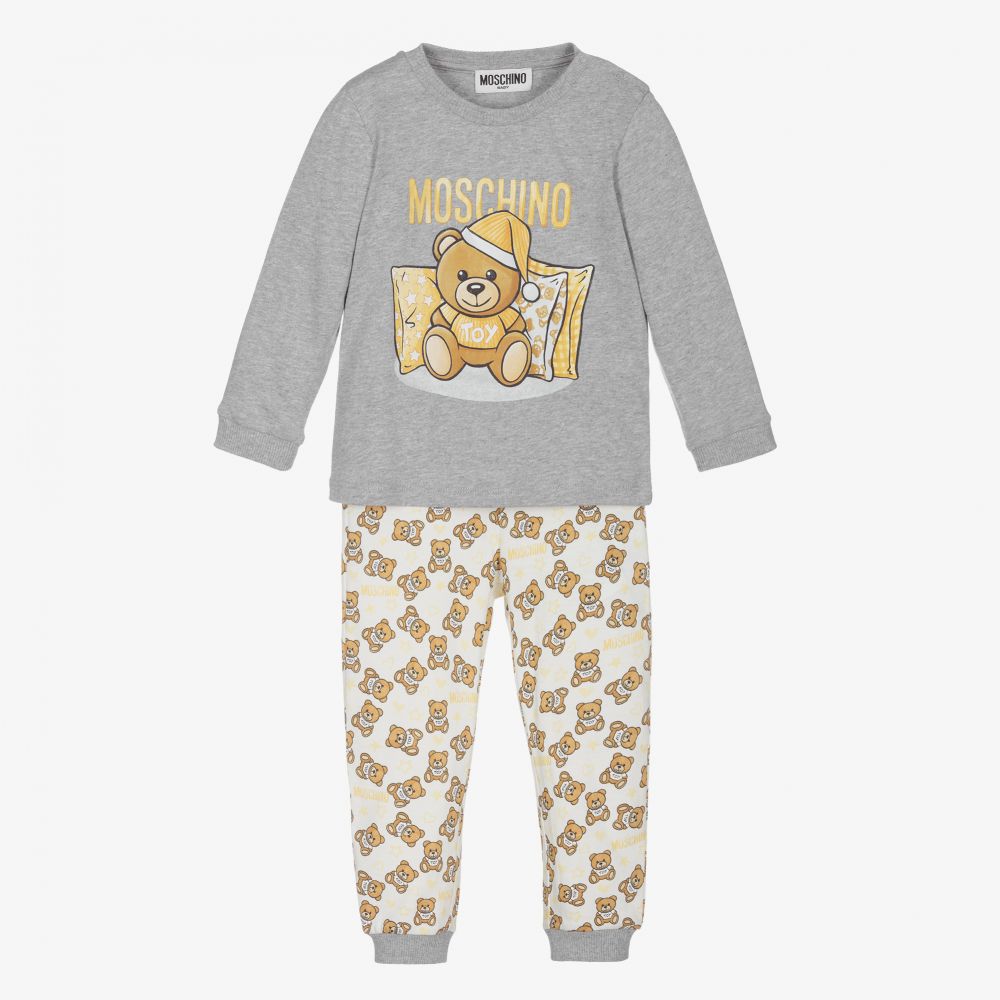 Moschino Baby-Grey Teddy Trouser Set | Childrensalon Outlet