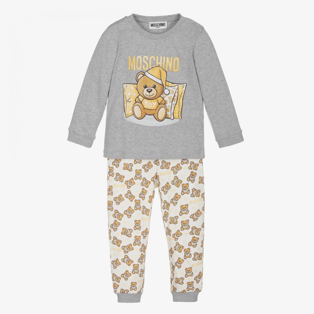 Moschino Baby - Ensemble pantalon gris en coton | Childrensalon