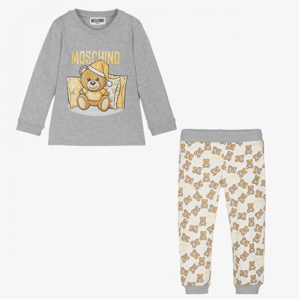 Moschino Малыши-Серый топ с мишкой и штанишки | Childrensalon Outlet