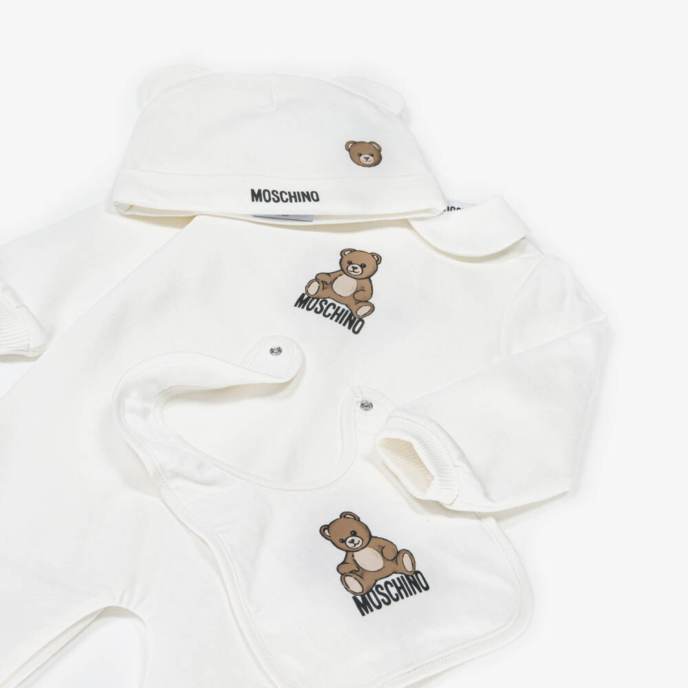 Moschino-Infant Ivory Bear Outfit Trio | Childrensalon Outlet