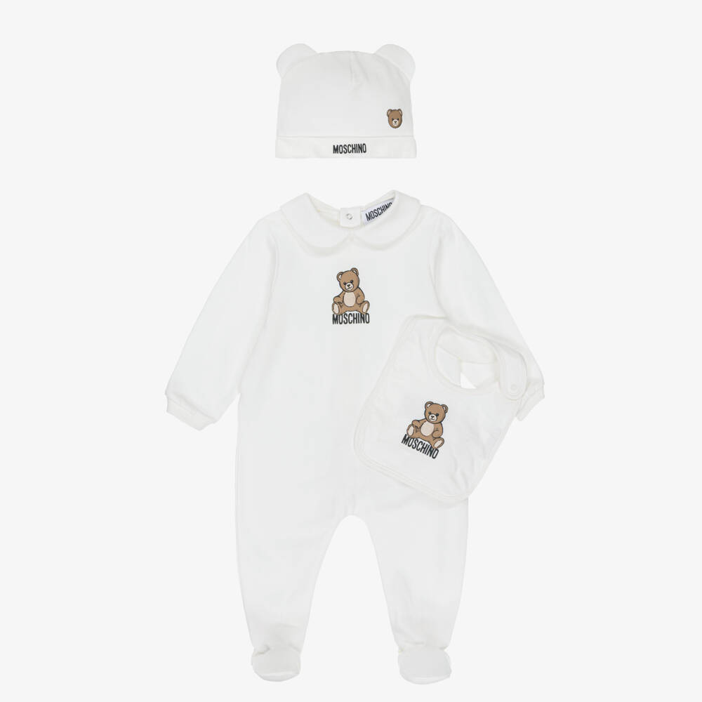 Moschino-Infant Ivory Bear Outfit Trio | Childrensalon Outlet