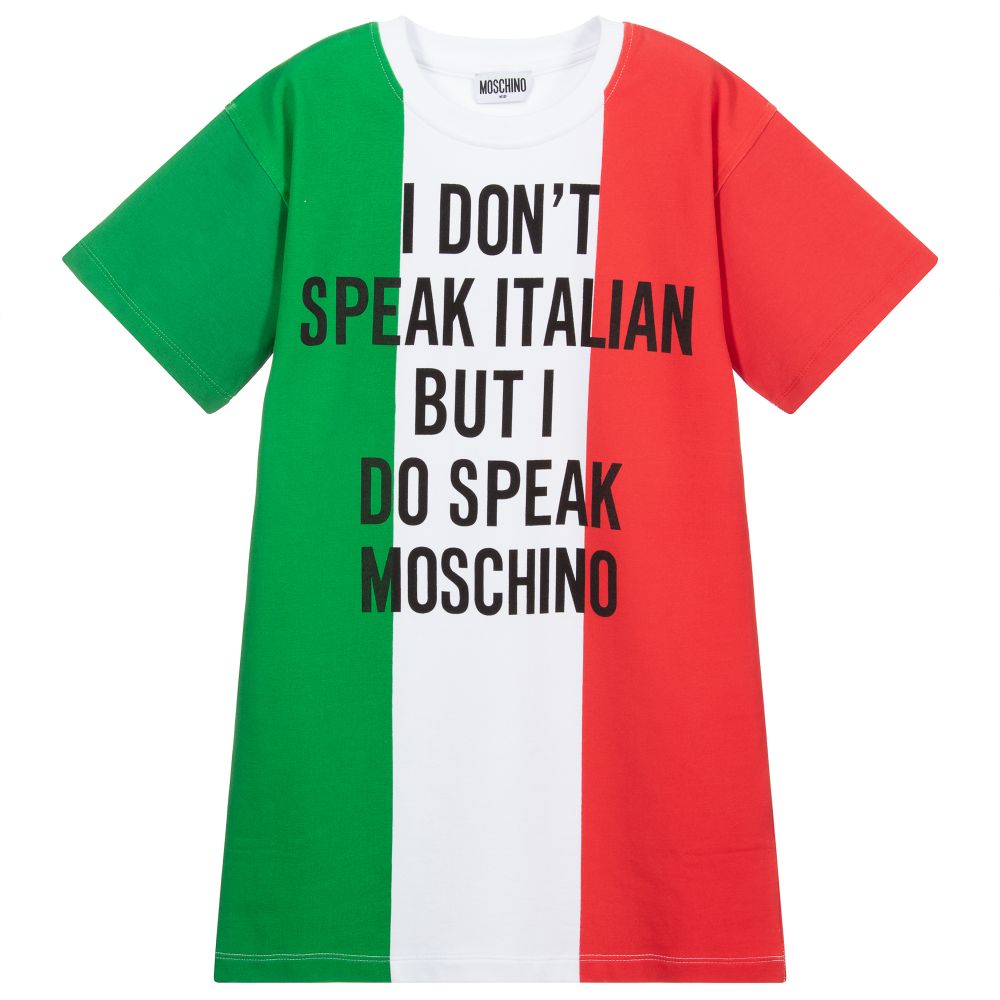 Moschino Kid-Teen - Baumwollkleid mit italienischer Flagge | Childrensalon