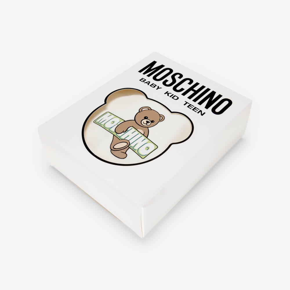Moschino-Ivory Bear Babygrow | Childrensalon Outlet