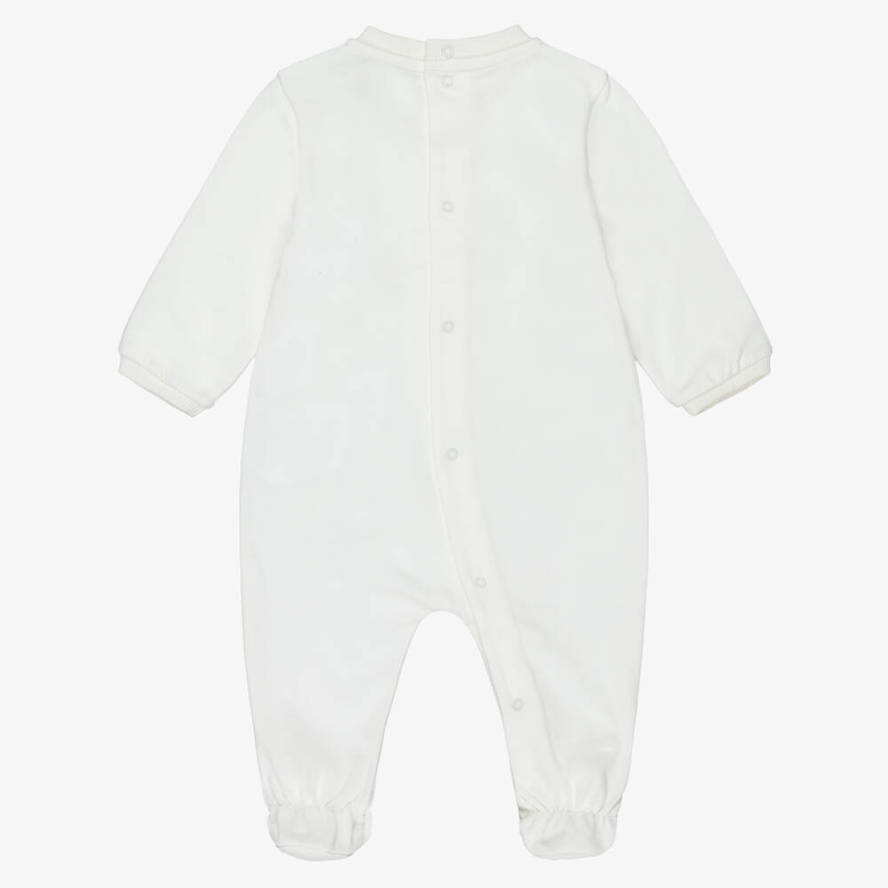 Moschino-Ivory Bear Babygrow | Childrensalon Outlet
