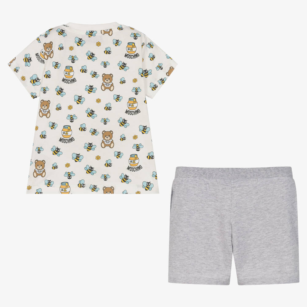 Moschino Baby - Ivory Bear & Bee Shorts Set | Childrensalon