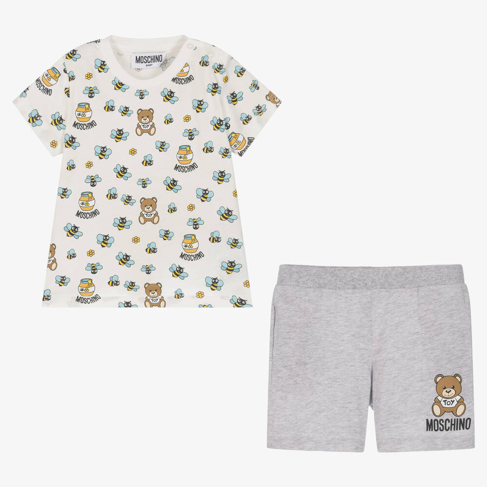Moschino Baby - Ivory Bear & Bee Shorts Set | Childrensalon