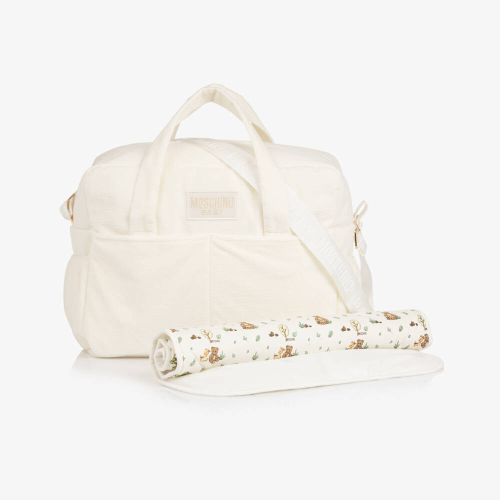 Moschino-Ivory Corduroy Baby Changing Bag (50cm) | Childrensalon Outlet