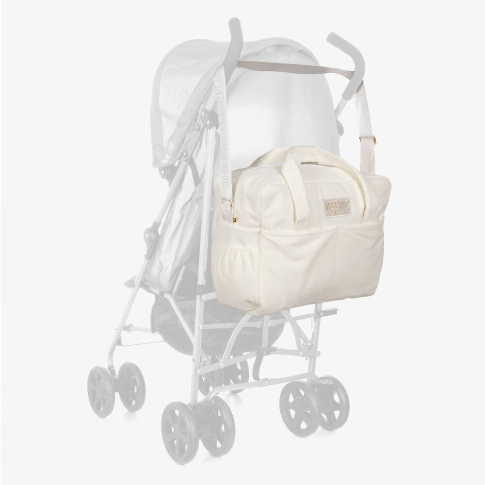 Moschino-Ivory Corduroy Baby Changing Bag (50cm) | Childrensalon Outlet