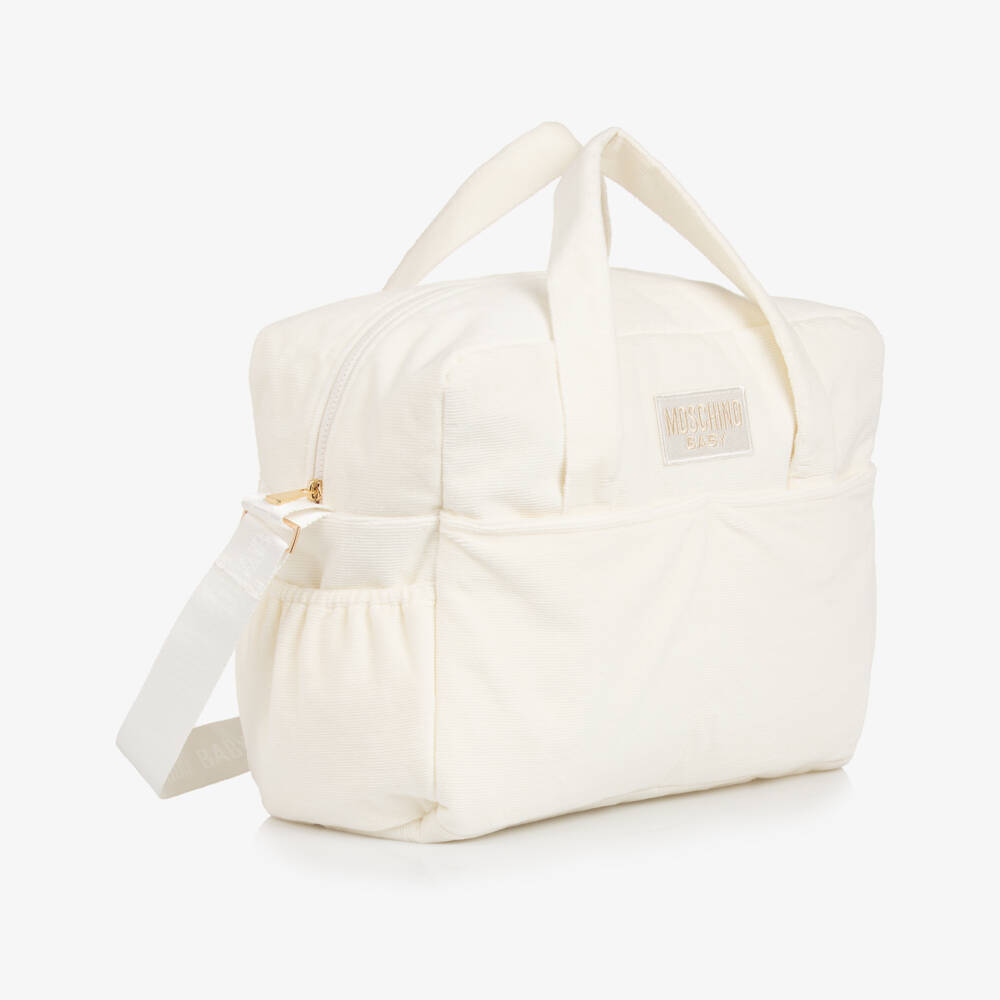 Moschino-Ivory Corduroy Baby Changing Bag (50cm) | Childrensalon Outlet