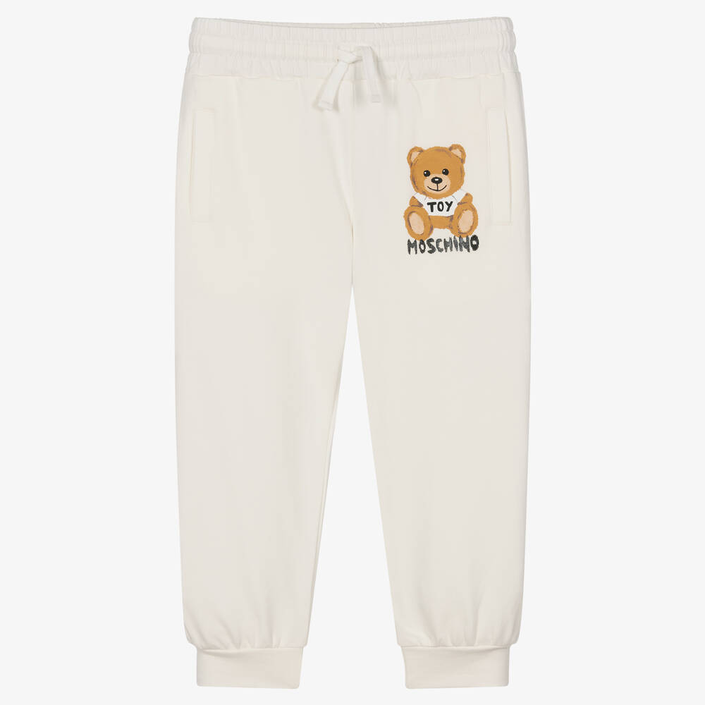 Moschino Kid-Teen - Ivory Cotton Jersey Joggers | Childrensalon