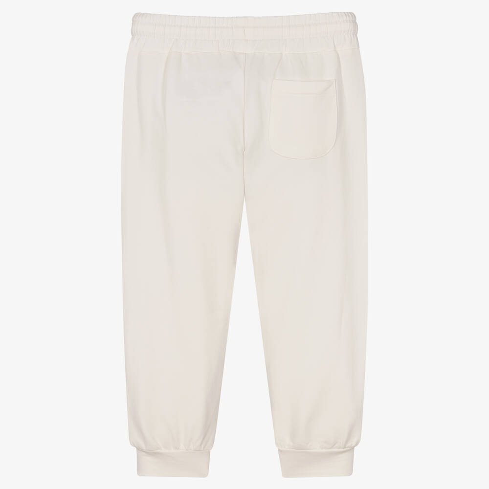 Moschino Kid-Teen-Ivory Cotton Jersey Joggers | Childrensalon Outlet