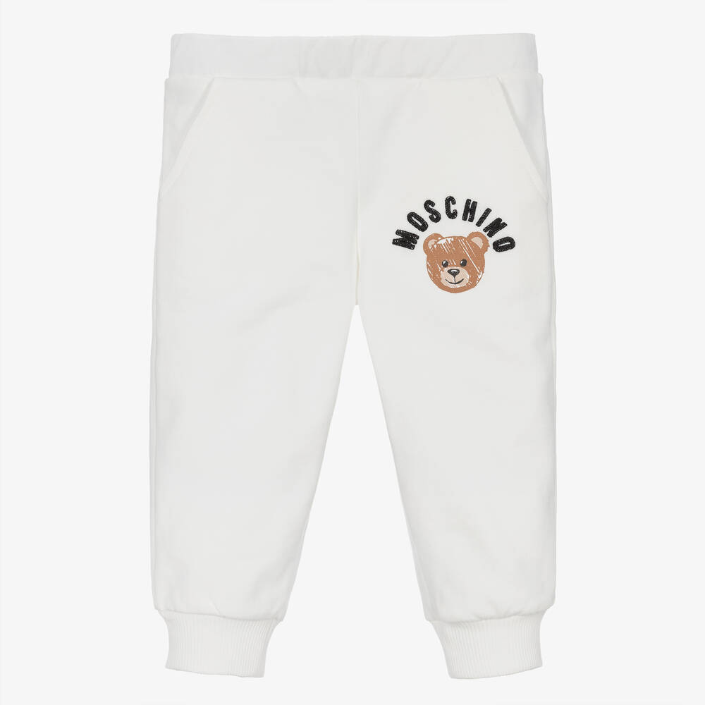 Moschino Baby - Ivory Cotton Logo Joggers | Childrensalon