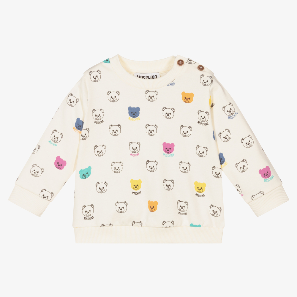 Moschino Baby - Ivory Cotton Logo Sweatshirt | Childrensalon