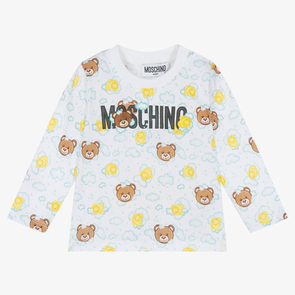 Moschino Baby-Ivory Cotton Logo Top | Childrensalon Outlet