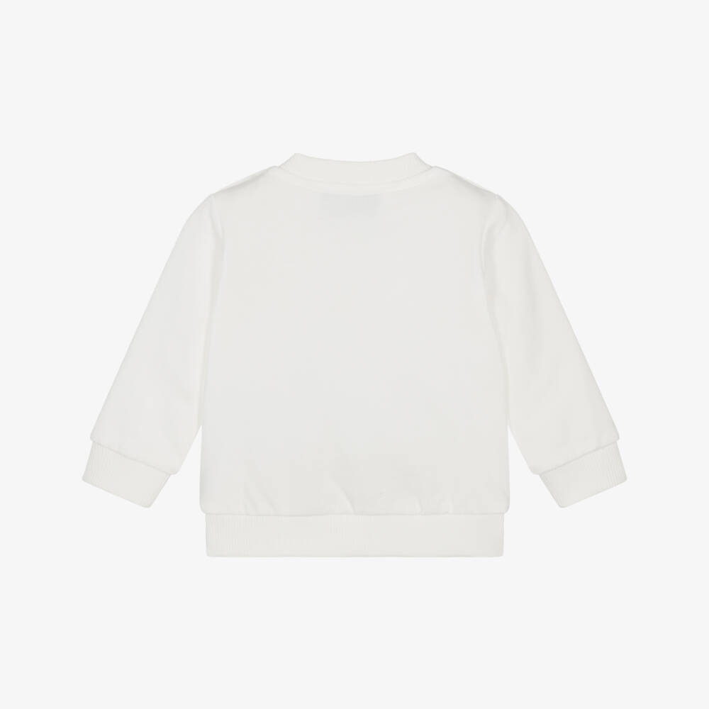 Moschino-Ivory Cotton Reading Bear Sweatshirt | Childrensalon Outlet