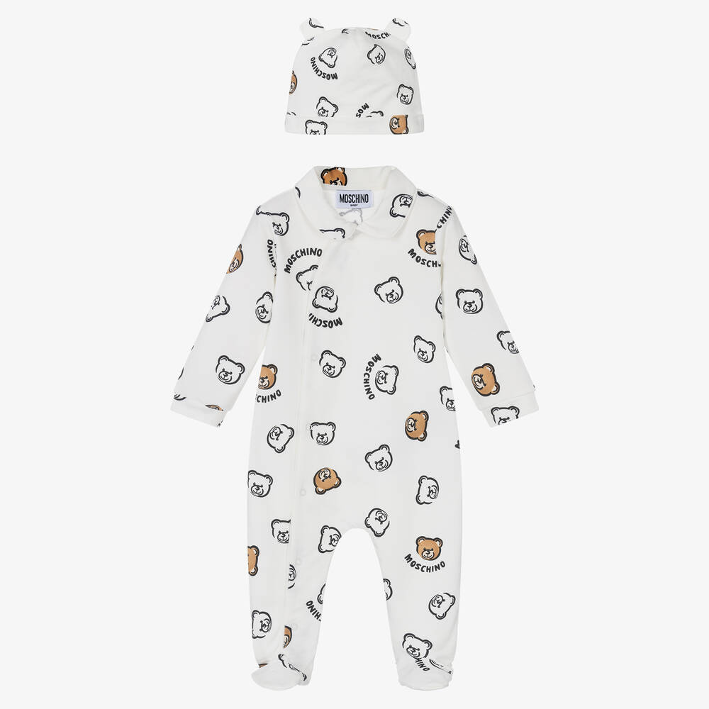 Moschino Baby - Teddy-Strampler-Set in Elfenbein | Childrensalon