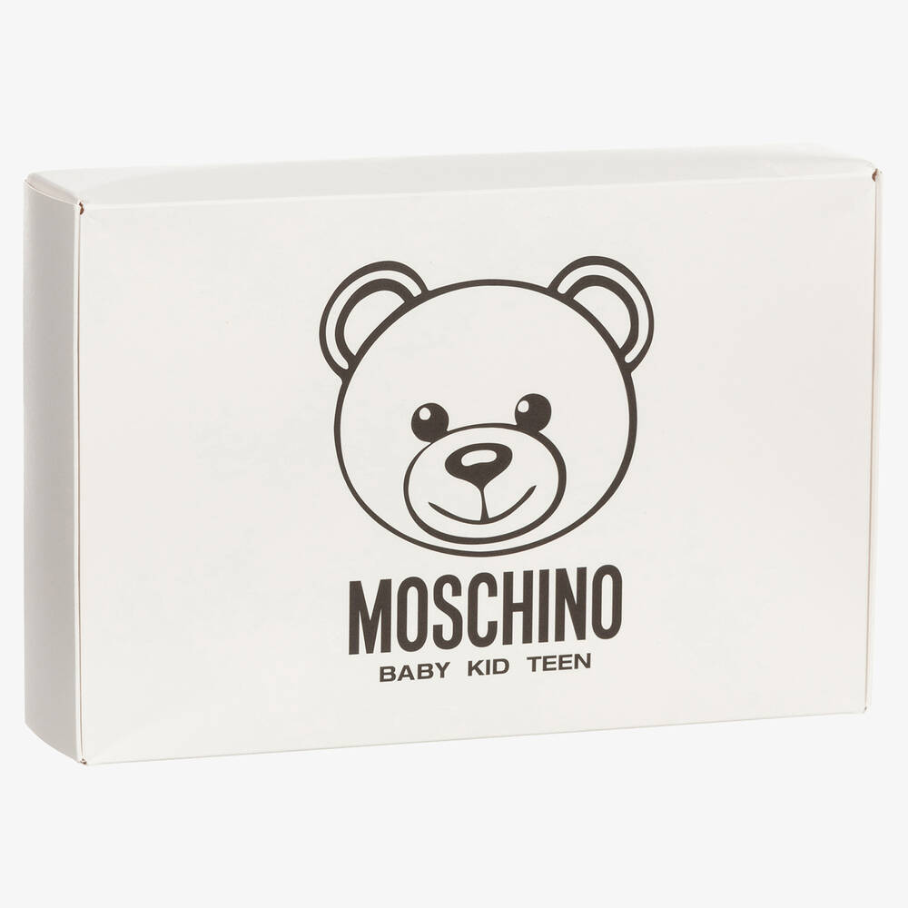 Moschino Baby-أفرول مع قبعة بطبعة تيدي بير قطن عضوي لون عاجي للأطفال | Childrensalon Outlet