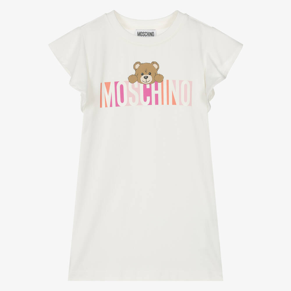 Moschino-فستان قطن عاجي رائع للبنات | Childrensalon Outlet