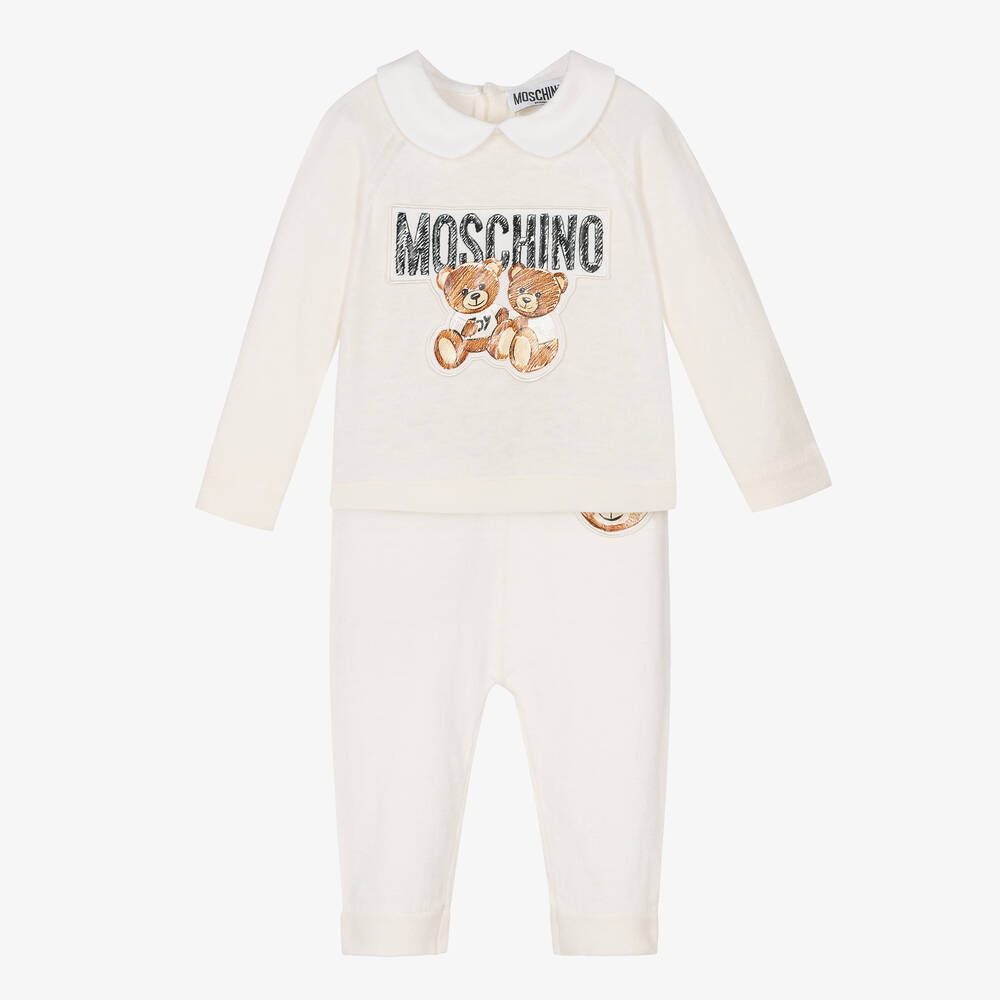 Moschino Baby - Ivory Knitted Trouser Set | Childrensalon