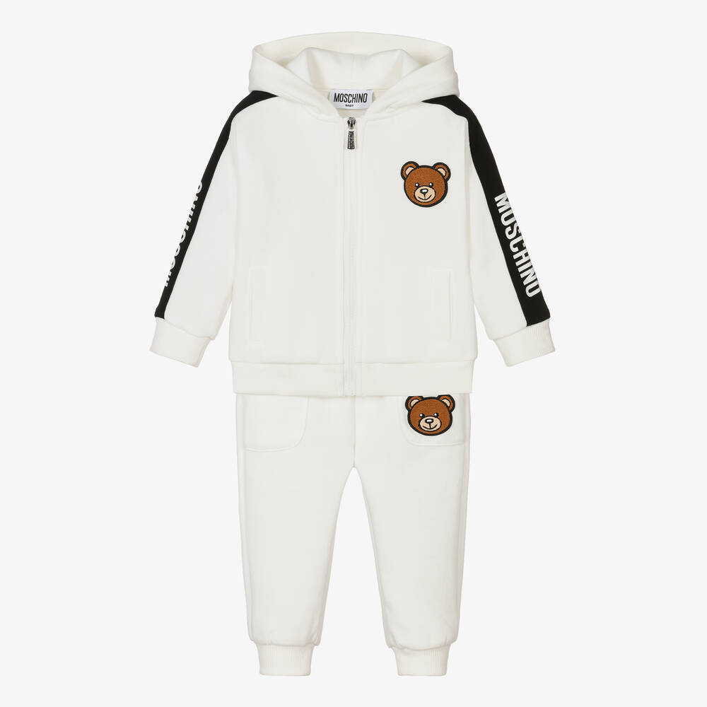 Moschino Baby - Ivory Logo Baby Tracksuit | Childrensalon