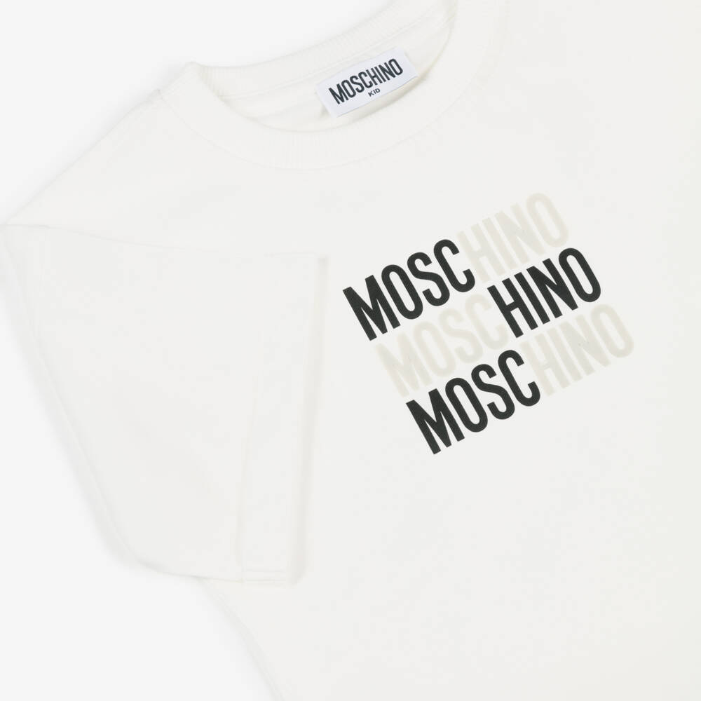 Moschino-Ivory Logo Dress | Childrensalon Outlet