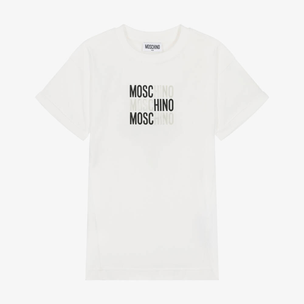 Moschino-Ivory Logo Dress | Childrensalon Outlet