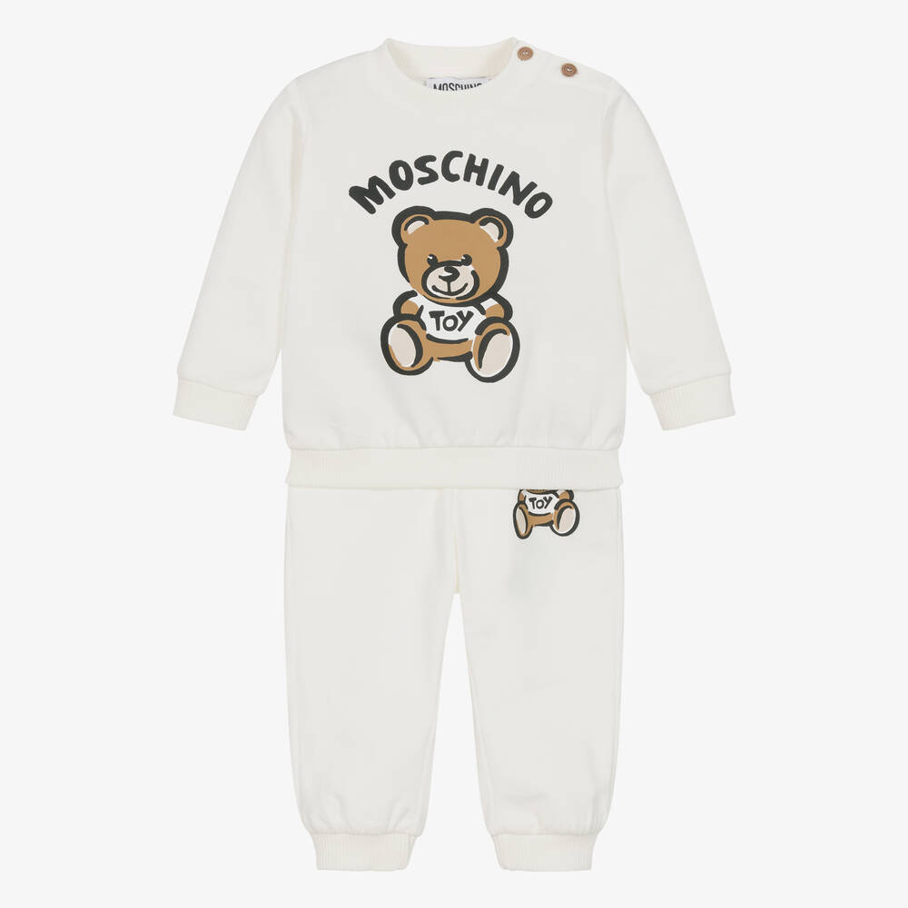 Moschino Baby - Кремовый спортивный костюм из органического хлопка с медвежонком | Childrensalon