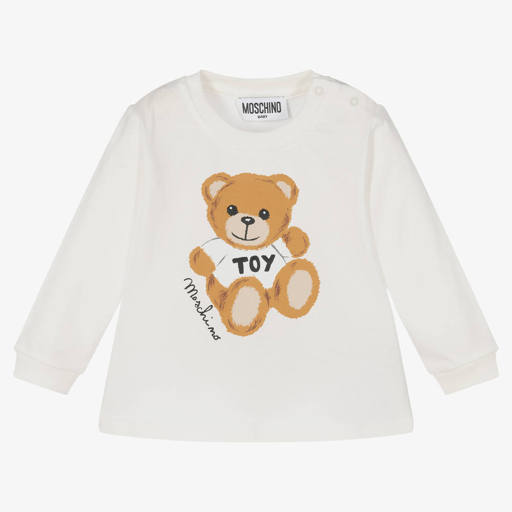 Moschino Baby-Ivory & Pink Teddy Trouser Set | Childrensalon Outlet