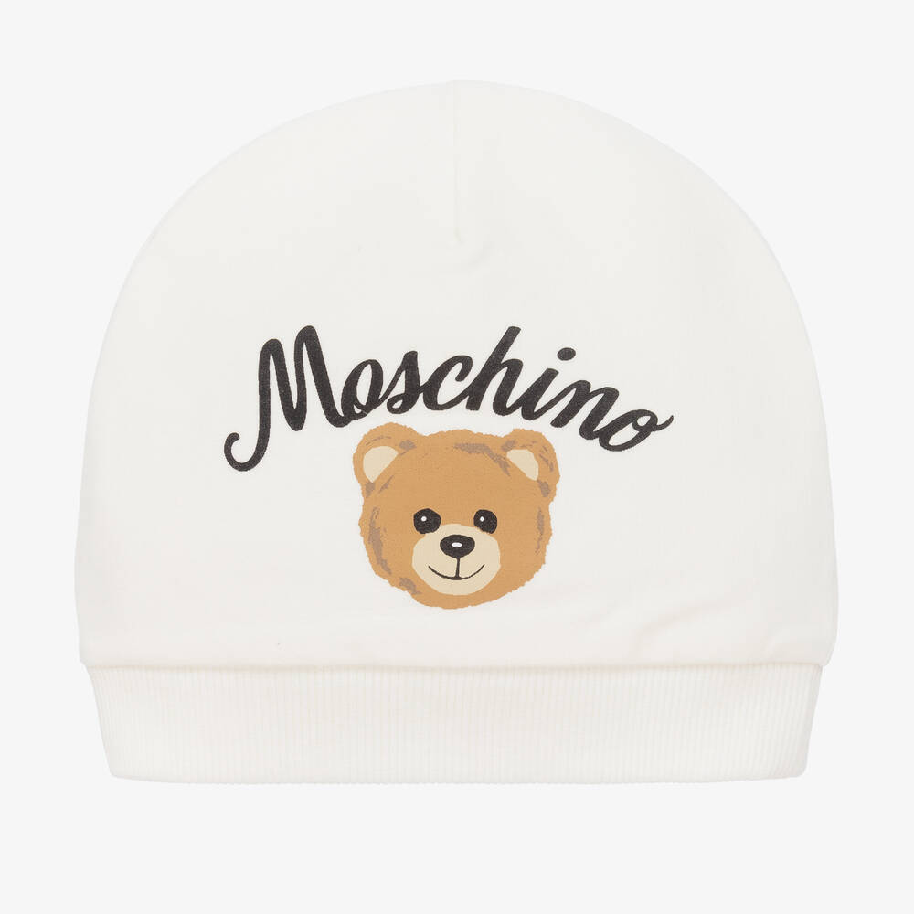 Moschino Baby - Ivory Teddy Bear Baby Hat | Childrensalon