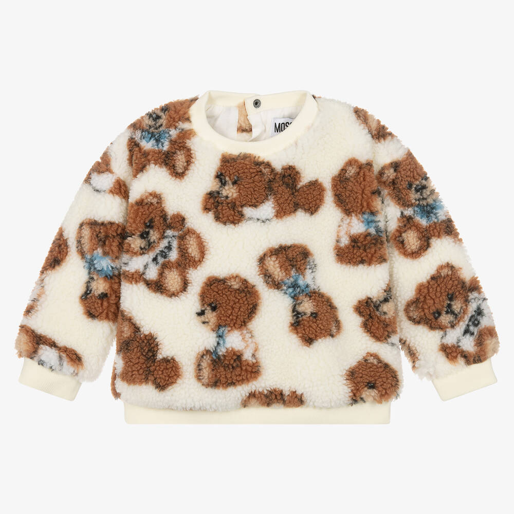 Teddy bear print sherpa hoodie online