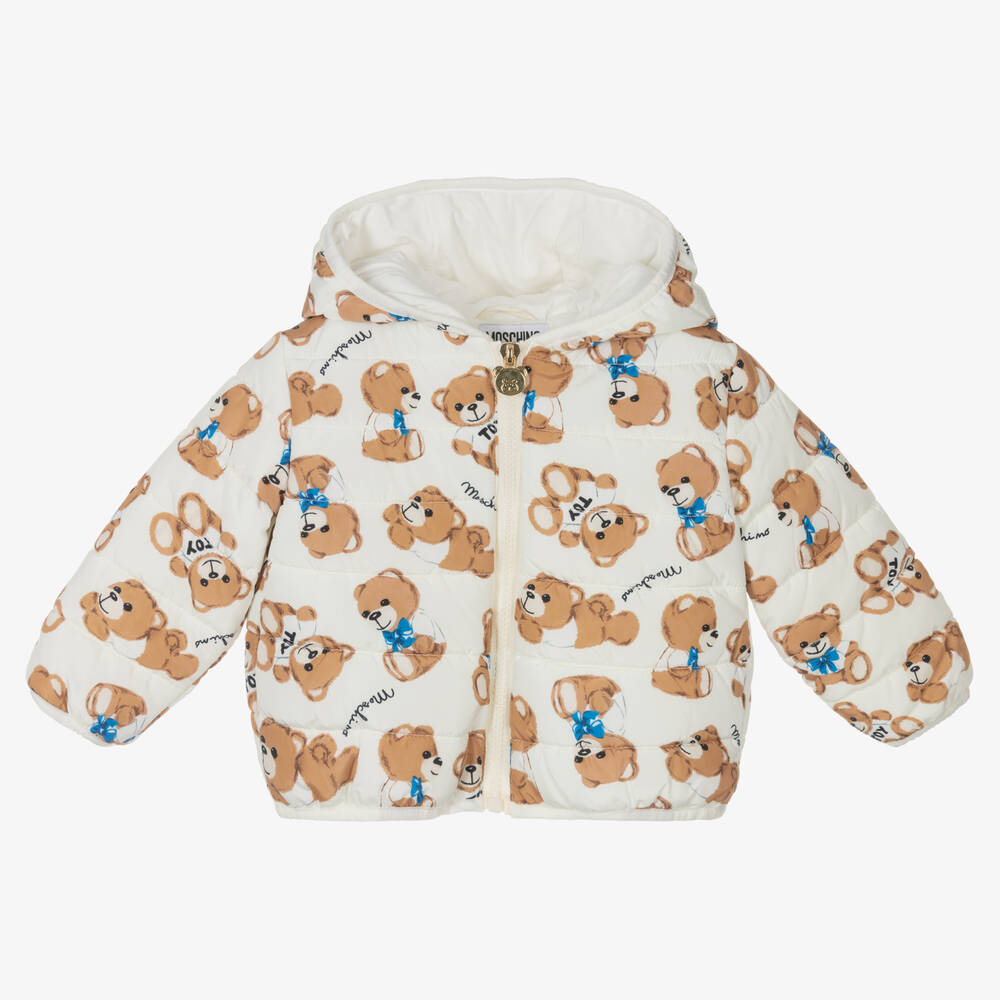 Moschino Baby Ivory Teddy Bear Puffer Jacket Childrensalon Outlet