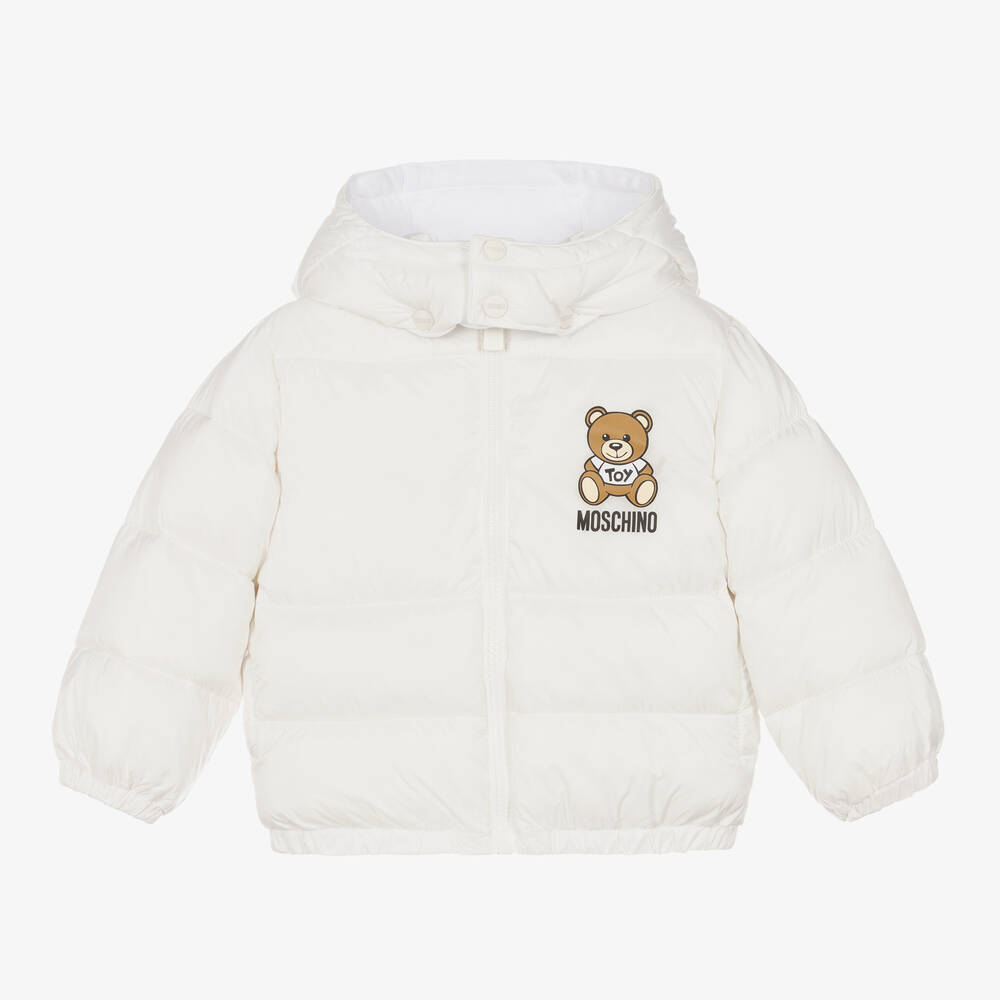 Moschino Baby-Ivory Teddy Bear Puffer Jacket | Childrensalon Outlet