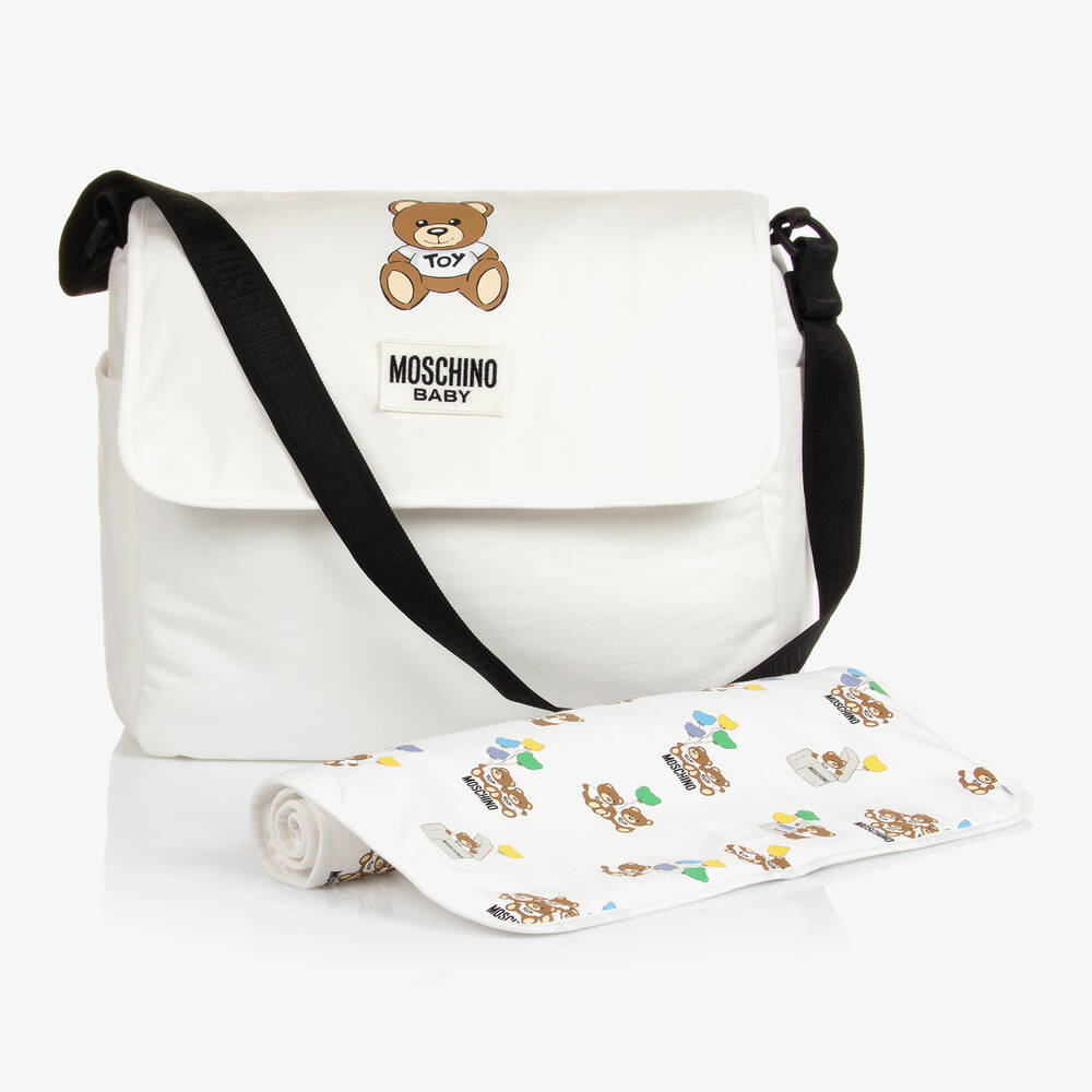 Moschino Baby - حقيبة لمستلزمات الأطفال لون عاجي (51 سم) | Childrensalon