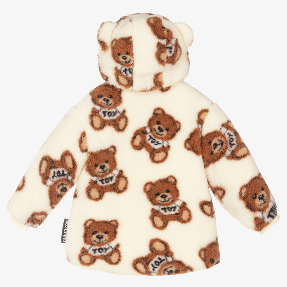 Moschino Kid-Teen-Ivory Teddy Fleece Jacket | Childrensalon Outlet