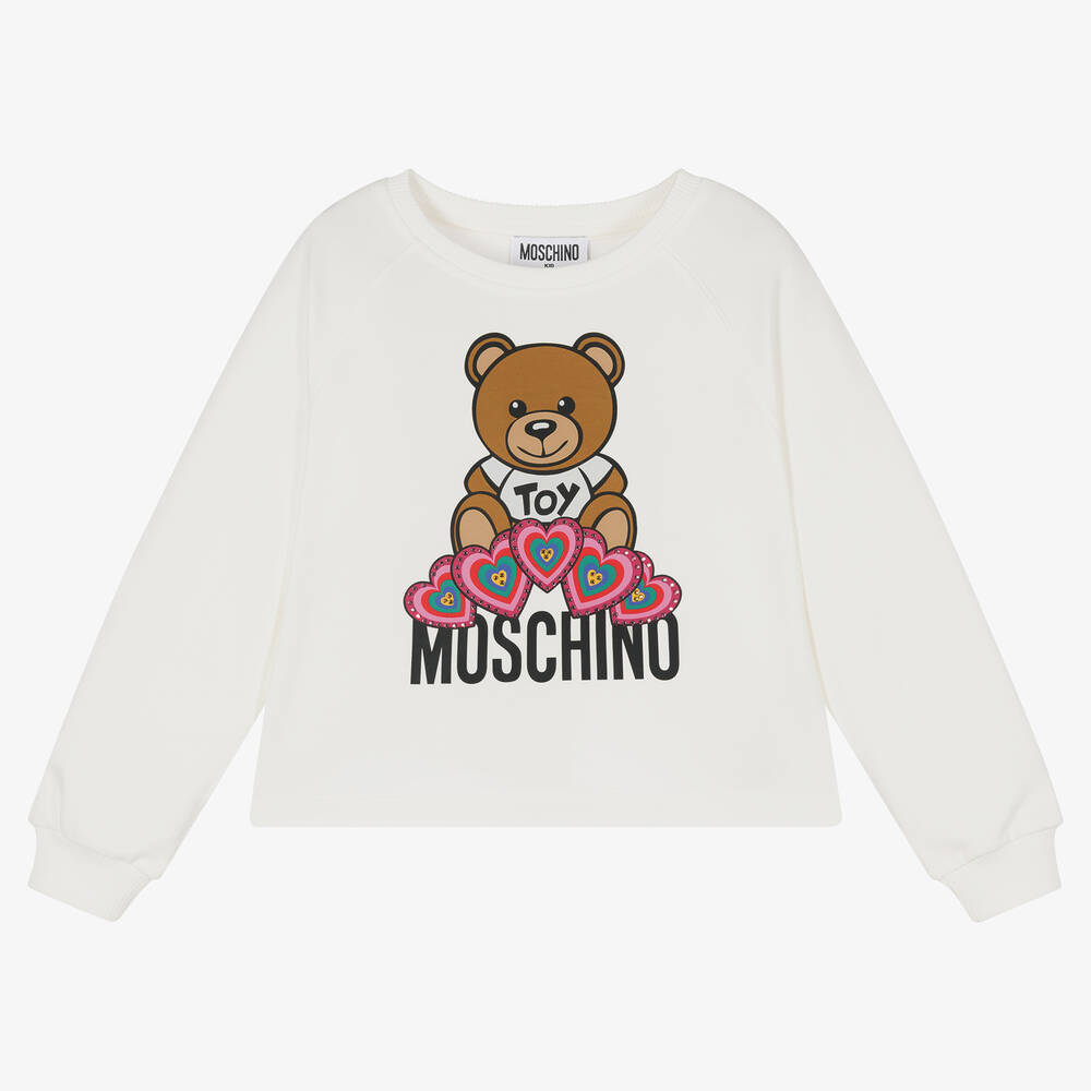 Moschino Kid-Teen - Elfenbeinfarbenes Teddy-Sweatshirt | Childrensalon