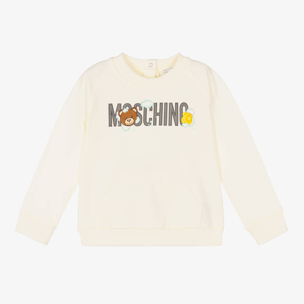 Moschino Baby - Ivory Teddy Logo Sweatshirt | Childrensalon