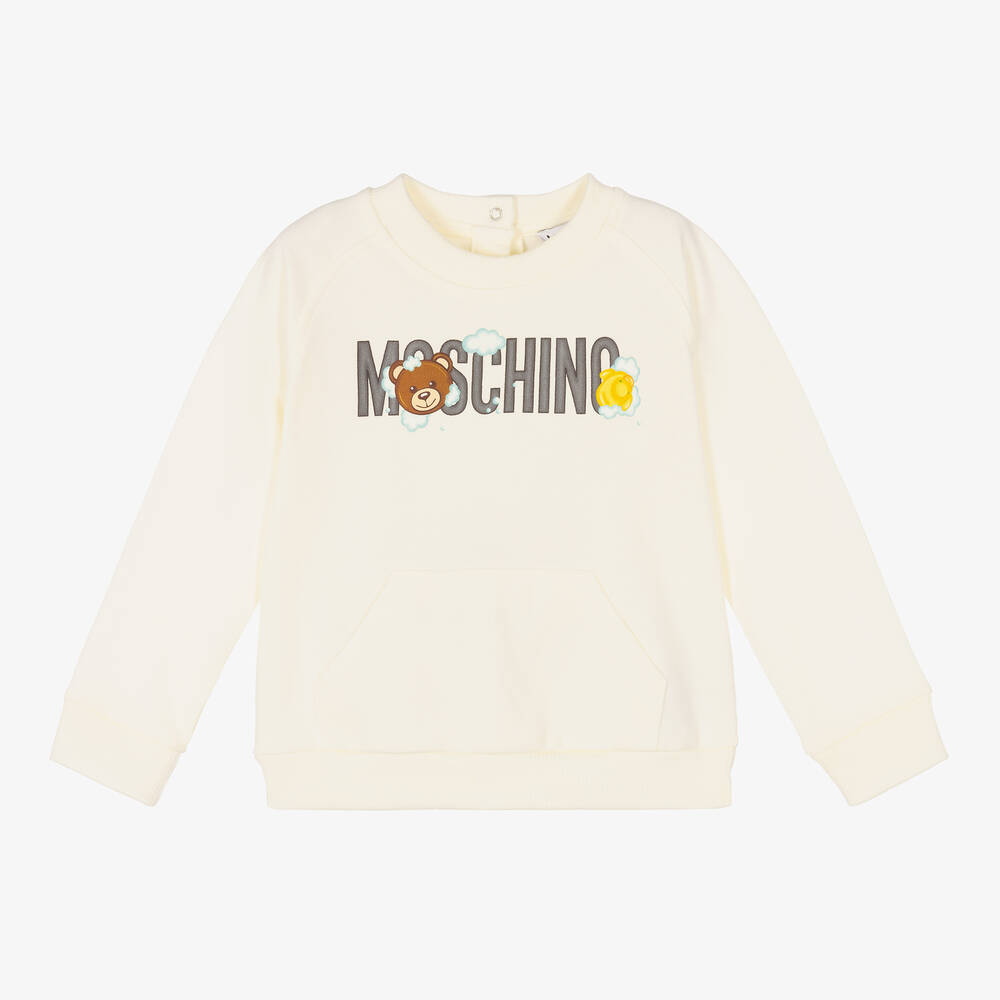 Moschino Baby - سويتشيرت قطن لون عاجي للأطفال | Childrensalon