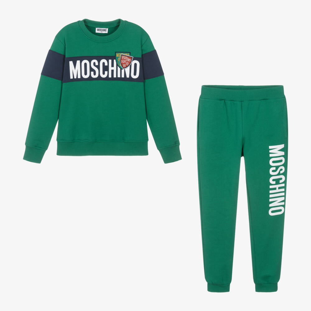 Moschino Kid-Teen-Junior Boys Collegiate Green Set | Childrensalon Outlet