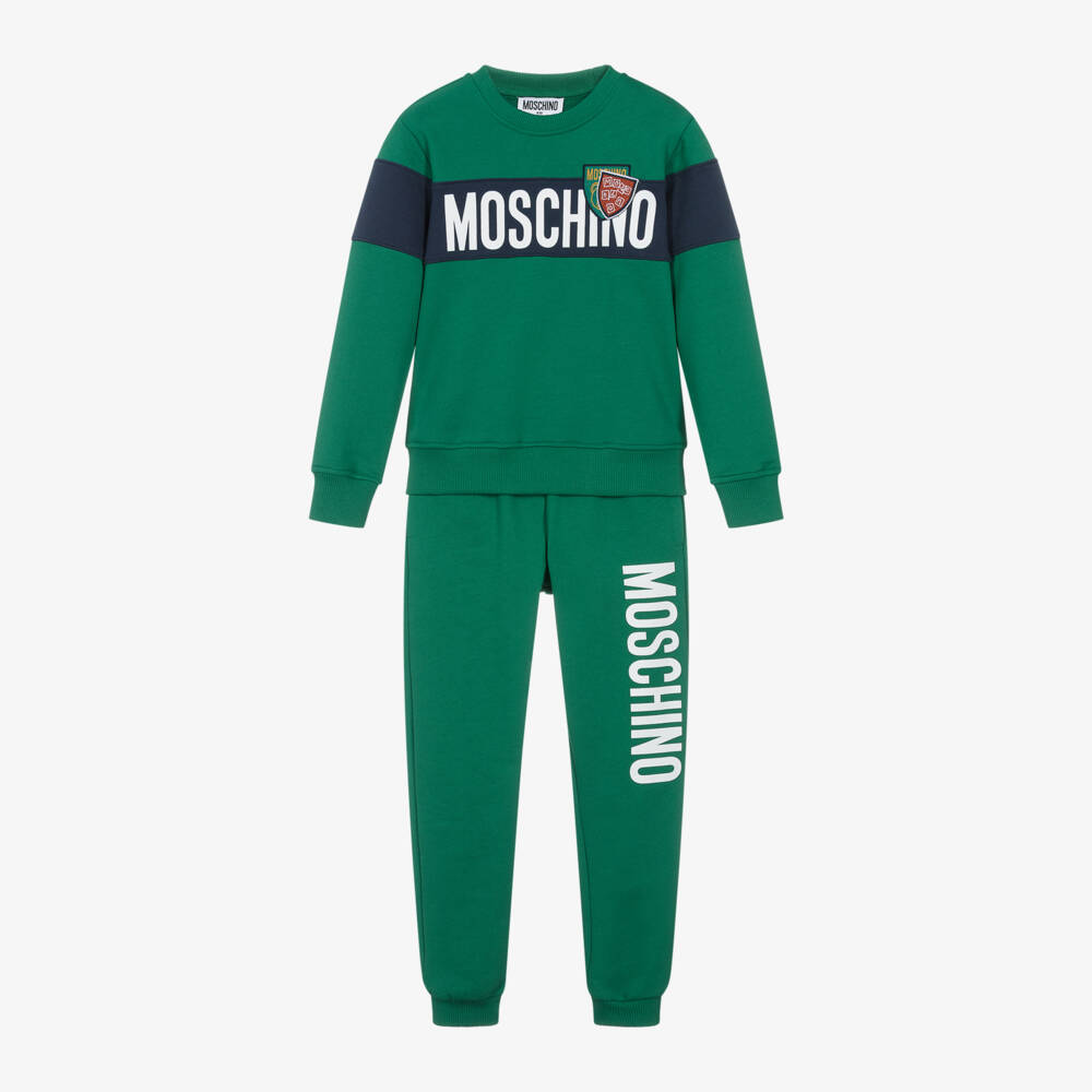 Moschino Kid-Teen-Junior Boys Collegiate Green Set | Childrensalon Outlet
