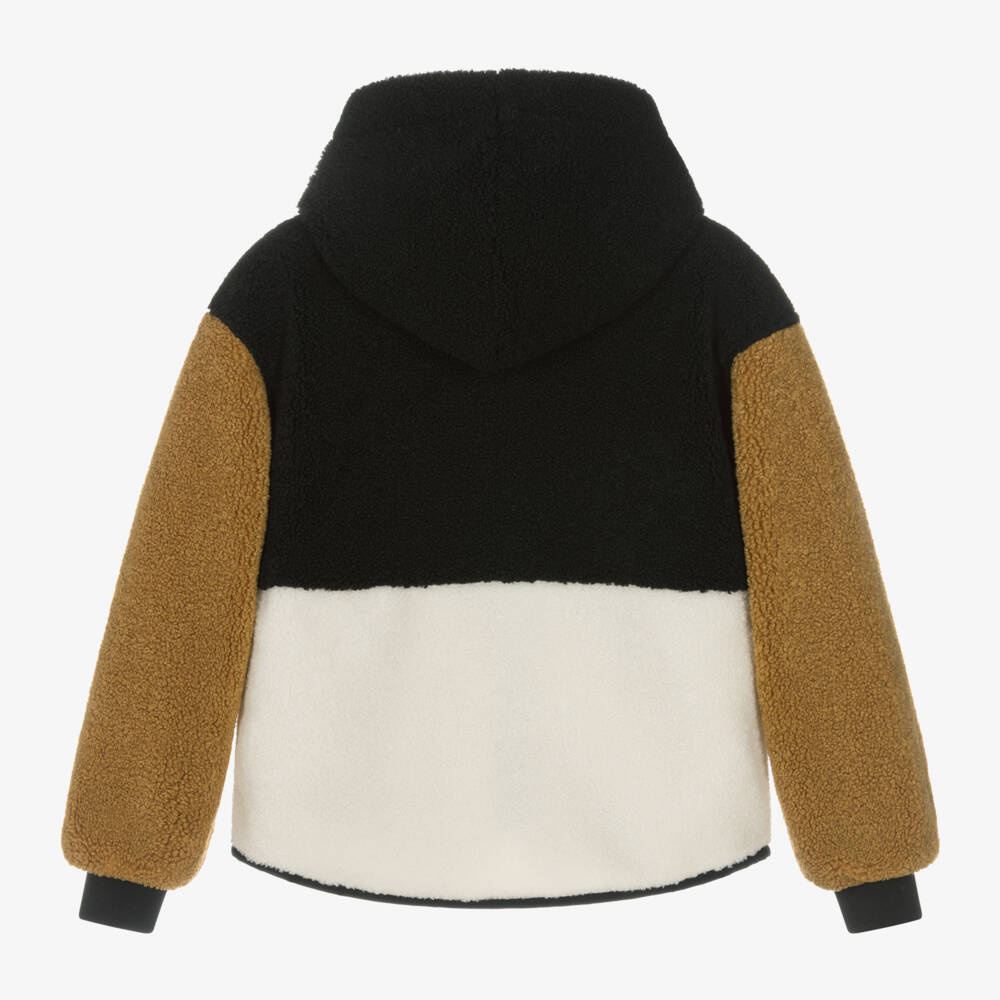 Moschino Kid-Teen-جاكيت فليس بألوان بلوك لون أسود | Childrensalon Outlet