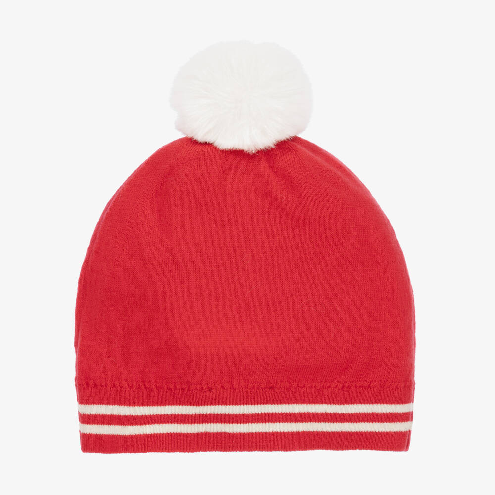 Moschino Kid-Teen-قبعة بطبعة تيدي قطن محبوك لون أحمر | Childrensalon Outlet