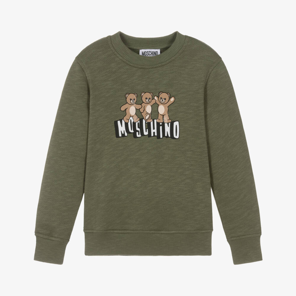Moschino-Khaki 3 Bear Sweatshirt | Childrensalon Outlet
